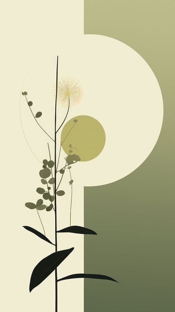 Modern Botanical Abstract Art Print – Minimalist Green Wall Décor