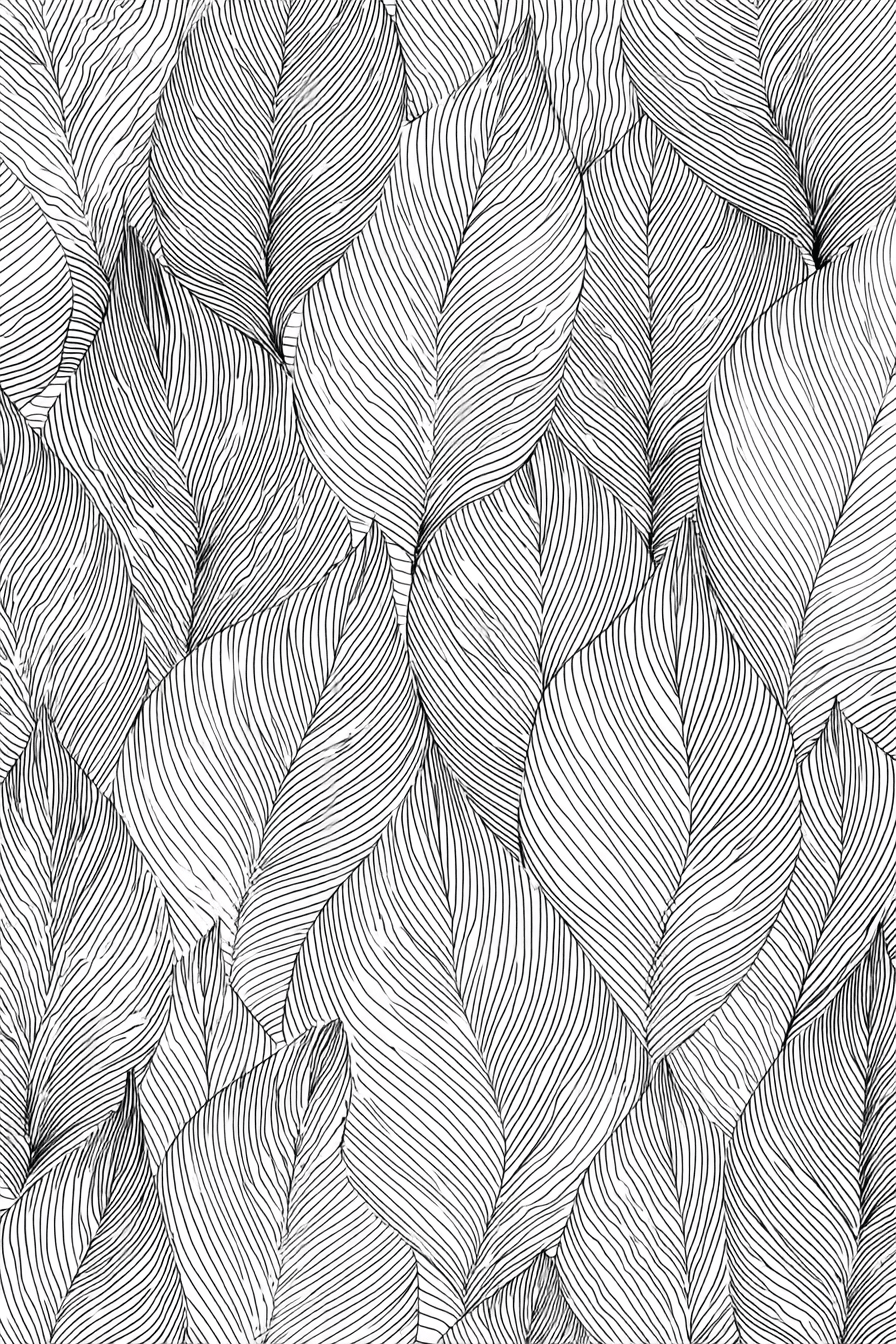 Abstract Leaf Pattern Line Art – Minimalist Botanical Wall Print