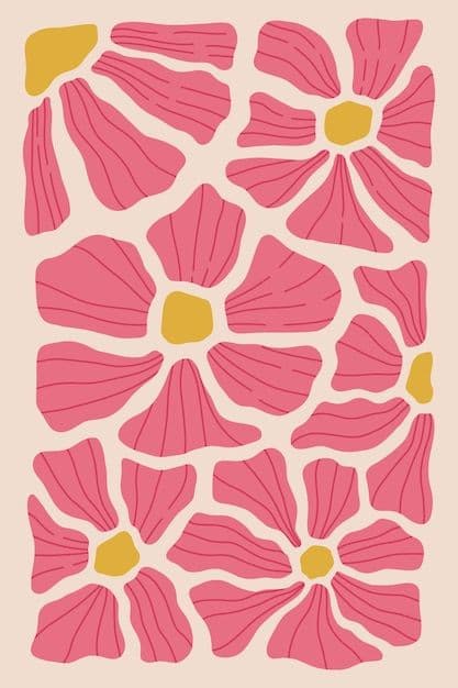 Pink Floral Abstract Art Print – Modern Botanical Wall Decor