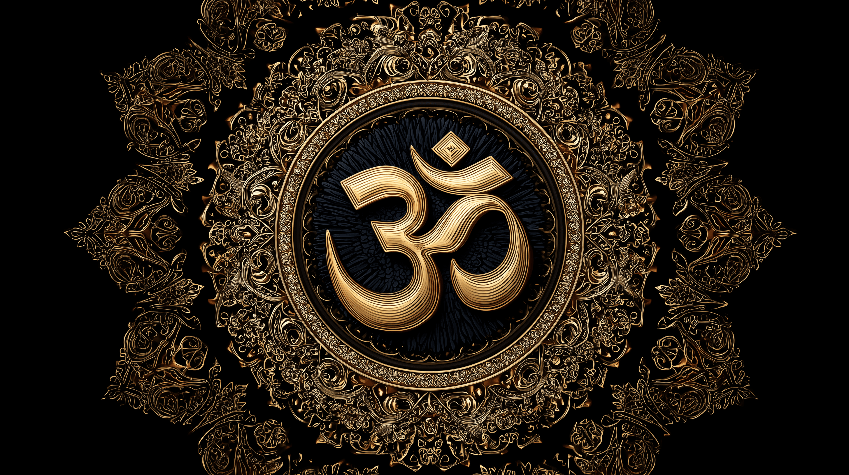 Golden Om Mandala
